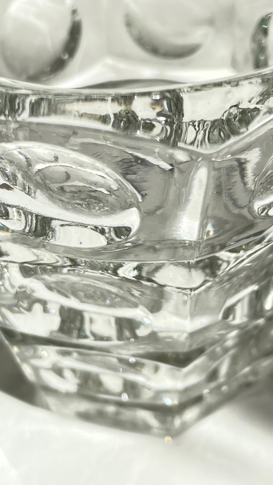 Image 1 of SEAU à Glace Cristal Ciselé et PINCE Vintage