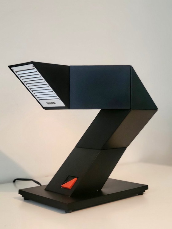 Image 1 of Ensemble de 2 lampes de table vintage Zig Zag de Massive Belgium, 1984