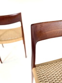 Deux chaises de salle à manger vintage, modèle n° 77, par Niels Otto Møller dans les années 1970