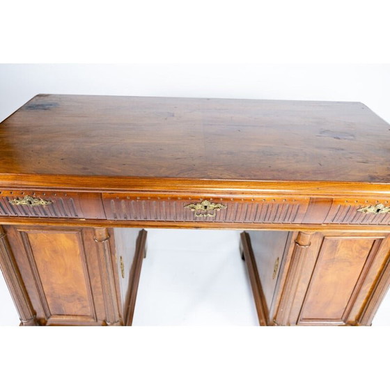 Image 1 of Large vintage desk of walnut 1890s