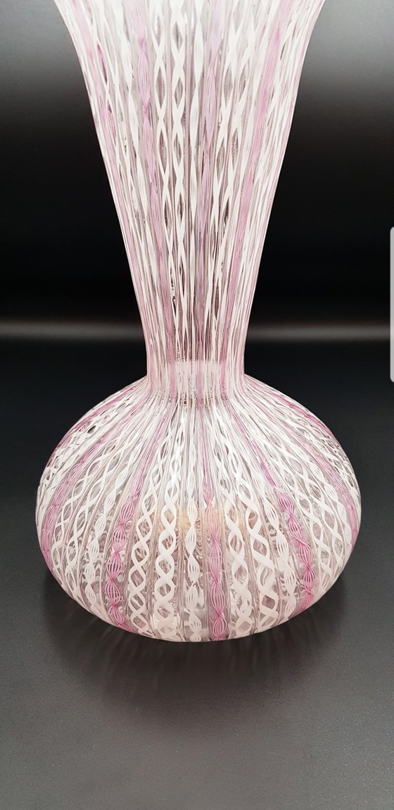 Image 1 of 40'S Paolo Venini Fulvio Bianconi Large Murano Glass Zanfirico Vase 