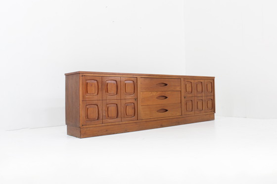 Image 1 of Buffet vintage graphique en bois de teck 1960s