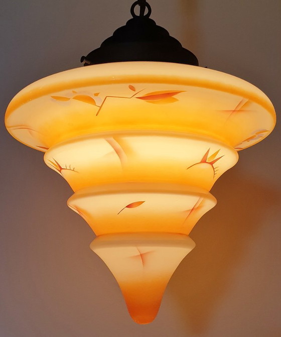 Image 1 of Unique Art Deco pendant lamp from the 1930s.