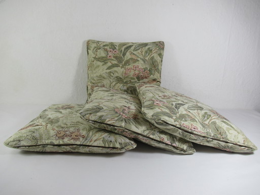 Vintage Ercol hummingbird and flower design set of four small scatter cushions