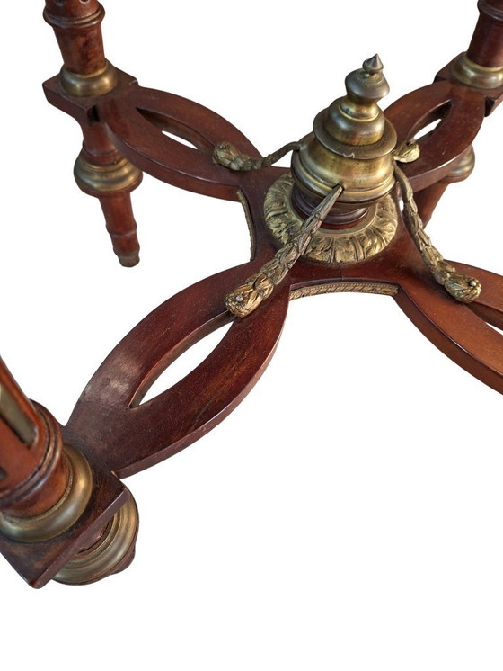 Image 1 of Neoclassical Guéridon in Mahogany and Red Marble, Late 19th Century