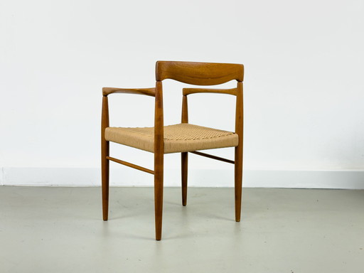 Teak & Papercord Armchair By H. W. Klein For Bramin, 1960S