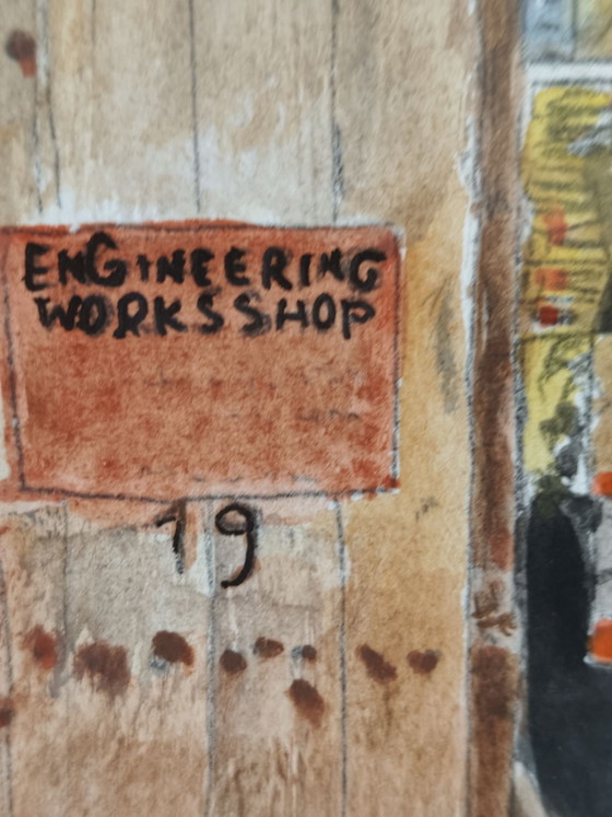 Watercolor "Engineering Works shop", Paintings & Drawings, Paper, Multi Color (photo 5 of 10)