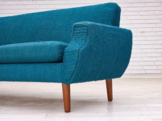 Image 1 of 1970s, Danish 3-seater sofa, furniture wool, teak wood.