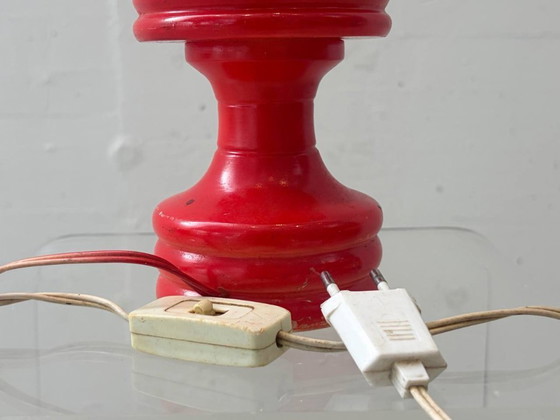 Image 1 of Lampada da tavolo rossa in pietra, stile futuristico, anni '70.