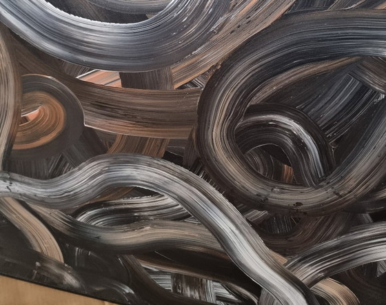 Image 1 of Frances Eckhardt – 100 x 120 cm abstraktes Gemälde, modernes Kunstwerk, handgefertigt