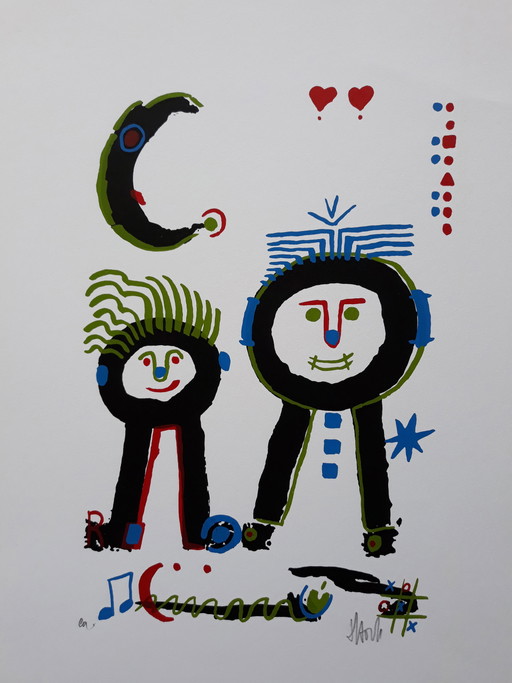 Ad van Hassel - I musicisti. Serigrafia, firmata a mano