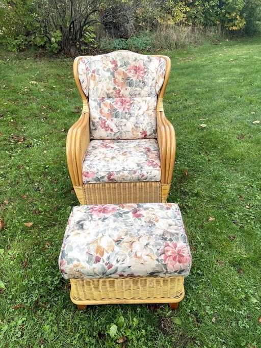 Affascinante e accogliente sedia in vimini