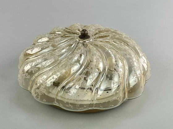 Image 1 of 60er 70er Jahre Lampe Leuchte Plafoniere Flush Mount Ice Glas Space Age Design