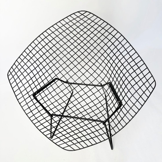 Image 1 of Sedia Bertoia Diamond originale nera vintage in ottime condizioni