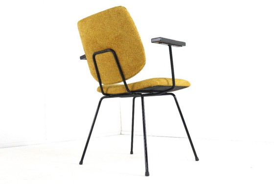 Image 1 of Set van 4 W.H. Gispen voor Kembo stoelen eetkamerstoelen vintage gestoffeerd