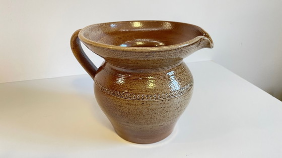 Image 1 of Vintage Glazed Stoneware Pitcher/Vase