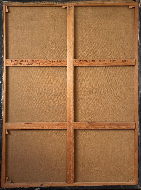Image 1 of Robert Detheux (1932-2010) Immense painting on canvas from 1984 "Anecdotes without images" 160cm x 120cm