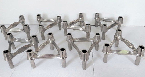 Set de 8 Bougeoirs BMF Stoff-Nagel empilables Design Années 60/70 – BMF Stoff Nagel, Bougeoirs et chandeliers (photo 4 of 14)