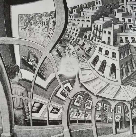 Zeefdruk van M.C. Escher. Handgesigneerd. – Litho's & Zeefdrukken, Aluminium, Paper (photo 8 of 13)