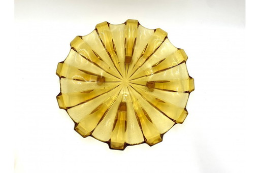 Art deco platter set, Stölzle, Czechoslovakia, 1930s