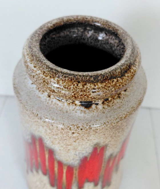 Vase Scheurich 549-21, Décor Lora Flamboyant Rouge, MCM Années 70 – Scheurich W-Germany, Ceramic (photo 5 of 11)