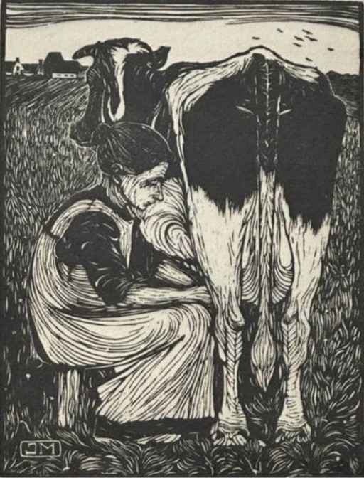 Jan Mankes 1889-1920 / Gravure sur bois originale Milker 1927