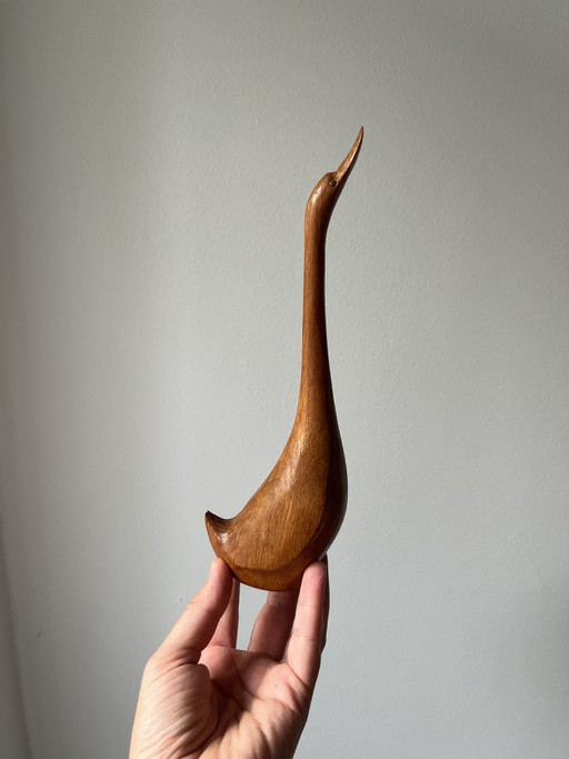 Sculptures d'oiseaux en bois sculpté scandinave du milieu du siècle, vers 1960/70. – beeldhouwkunst, Wood