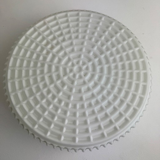 Applique da parete vintage rotonda in vetro opalino