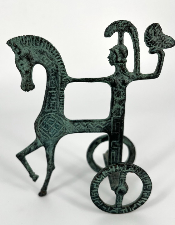 Image 1 of Figure Frederick Weinberg style goddess Athena & owl brass, bronze