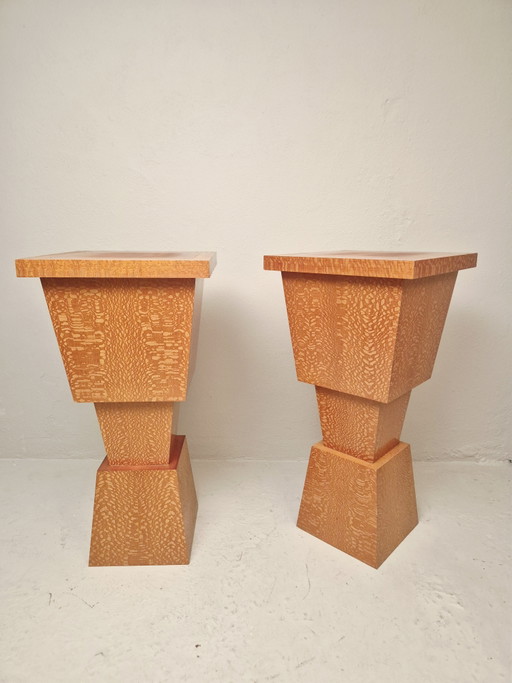2 postmodern side tables
