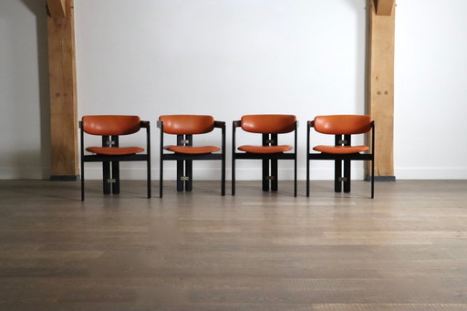 Ensemble de 4 chaises Pamplona par Augusto Savini pour Pozzi, Italie, années 1960