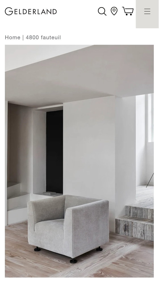 Gelderland 4800 Armchair - Design Henk Vos – Textile, Chrome (photo 6 of 7)