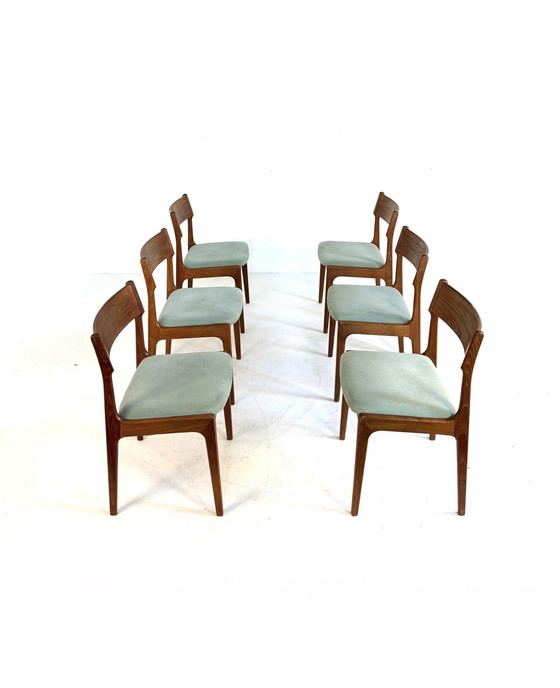 Image 1 of 6 chaises de salle à manger vintage, Korup Stolefabrik '70