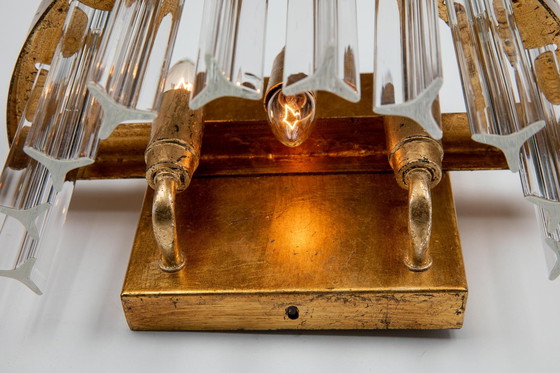 Image 1 of Lampe murale de luxe en verre avec or