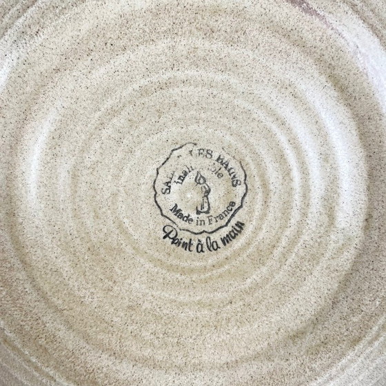 Image 1 of Set van 4 Salins-borden met groene rand, 20e eeuw