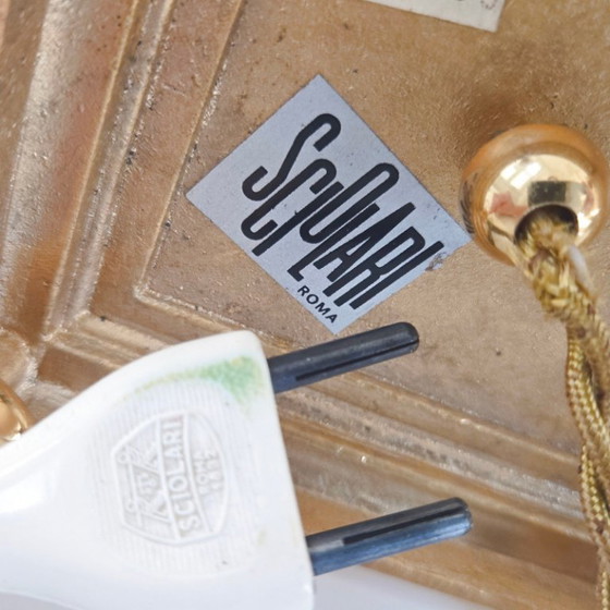 Image 1 of Vintage 1970s table lamp signed Sciolari, bronze and gilt brass, 70s