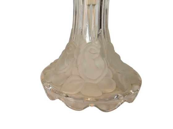 Image 1 of Vintage - crystal - cut glass - floral motif - table lamp - 90s