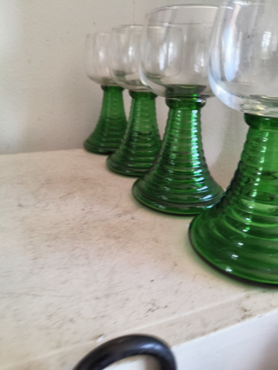 Prachtige 8-delige Set Vintage Luminarc Roemer Wijnglazen (4x 15cm, 4x 14cm) – Glazen & Karaffen, Glass (photo 3 of 9)