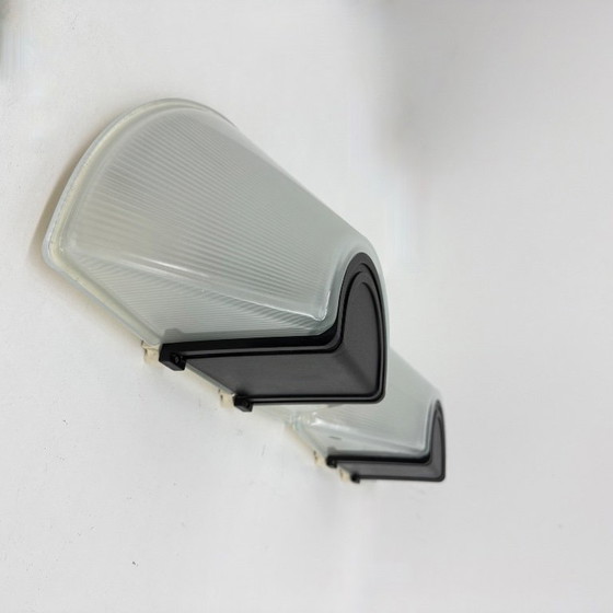 Image 1 of Set di 2 applique da parete Prisma in vetro MEGA, anni '80, Italia