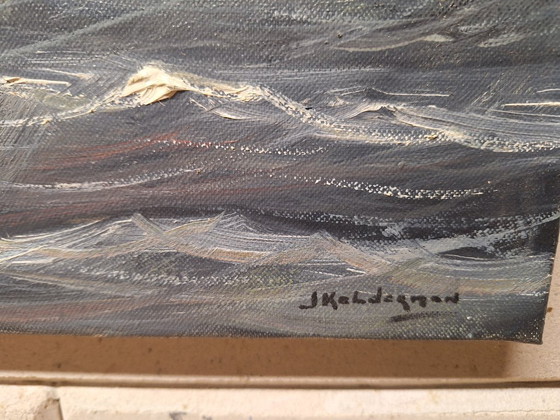 Marine – J. Kaldegnan, Peintures et dessins, Wood, Canvas (photo 3 of 8)