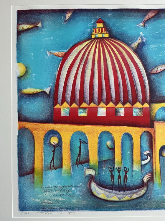 Marianne Aulman - Atlantis XIII, litografia a colori (incorniciata) – Arte, Vetro, Carta (photo 14 of 15)
