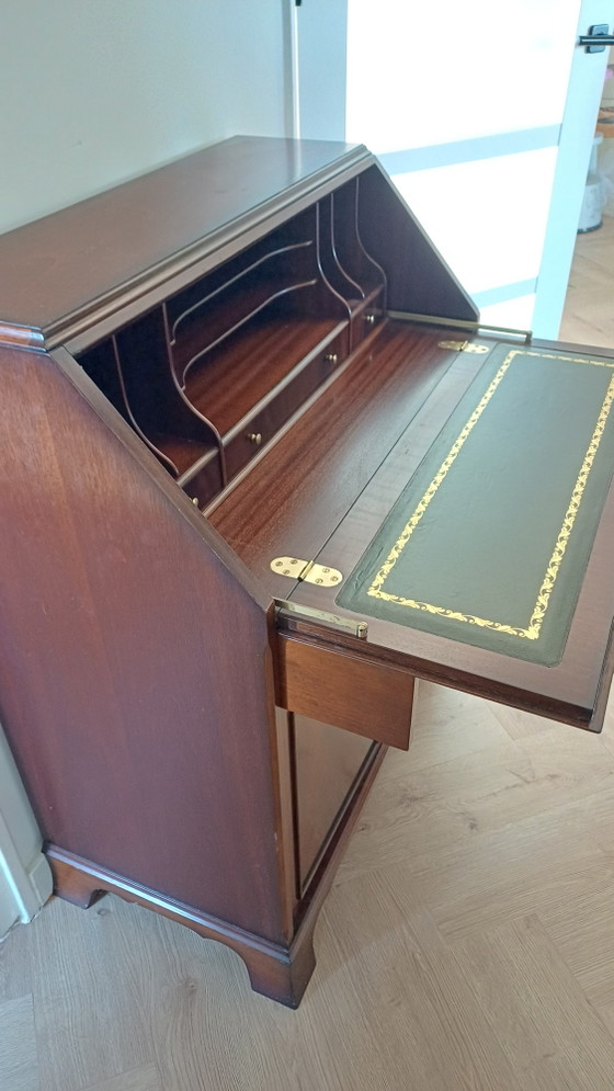 Bureau Met Groen Lederen Blad - Heldense – Leather, Wood (photo 3 of 12)
