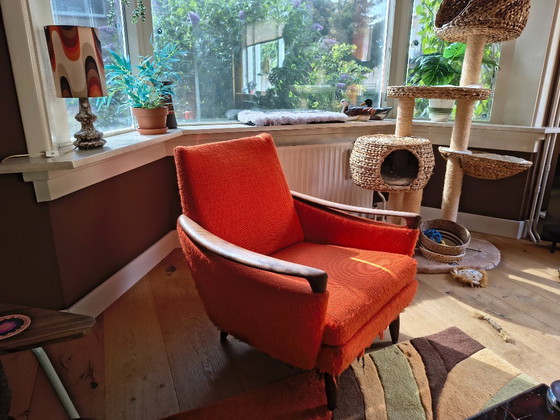 Seventies Kuipstoel (Renovatie Object) – Fauteuils, Textile, Wood (photo 6 of 8)