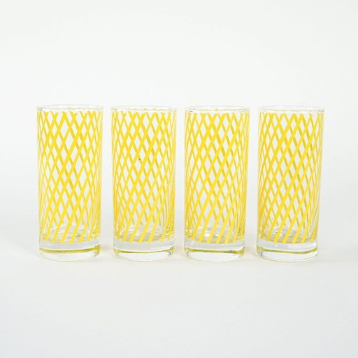 Juego de vasos altos, diseño italiano, años 70, fabricados en Italia.