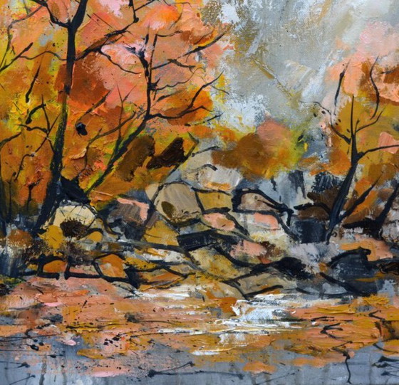 Along the River in Autumn – P. Lambert, Dipinti e disegni, Canvas (photo 4 of 5)