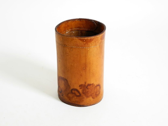 Image 1 of Beautiful 1960s leather paper bin by Torben Ørskov & Co Denmark