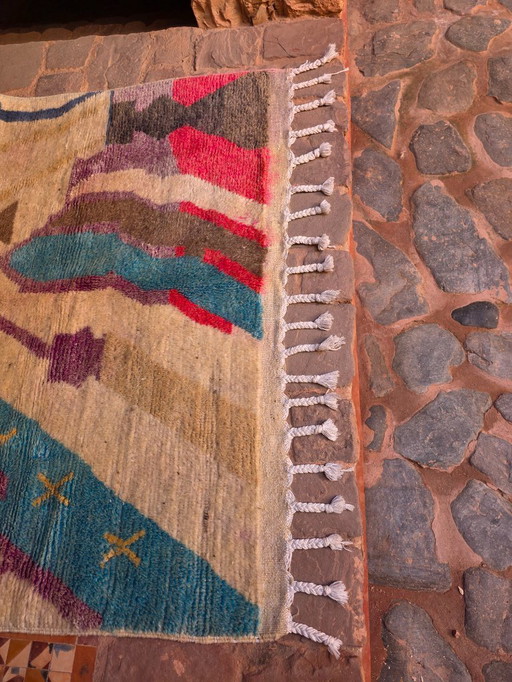 Alfombra Boujaad marroquí abstracta 250 x 150 cm