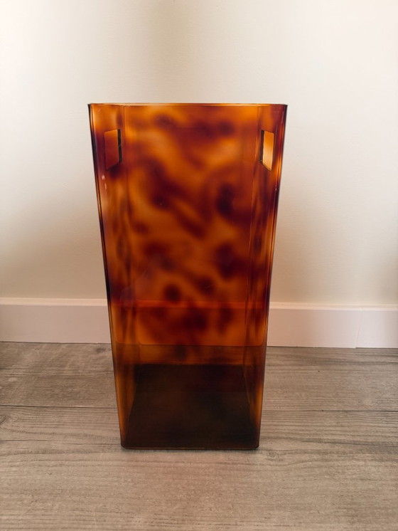 Image 1 of Michel Dumas Set – Magazine Rack & Umbrella Stand, Tortoiseshell Pattern (1970)