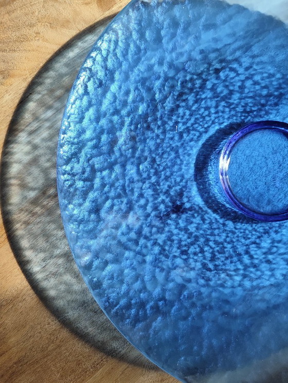 Image 1 of Mid-Century Murano Glass Plate: Cobalt Blue Guido Ferro Centerpiece