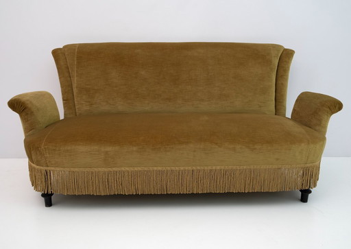 Seltenes Napoleon III Samt-Sofa aus dem 19.